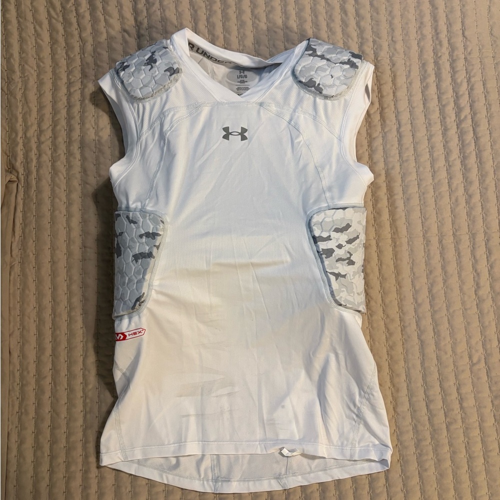 Under Armour Men’s White and Gray Padded Football shirt